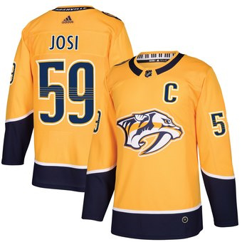 Women's Nashville Predators #59 Roman Josi Yellow Stitched Jersey
